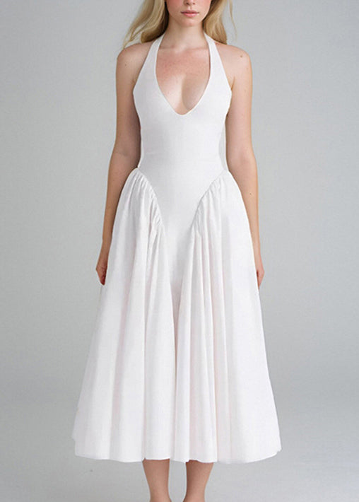 Women's White Dress with Halter Neck | Formal