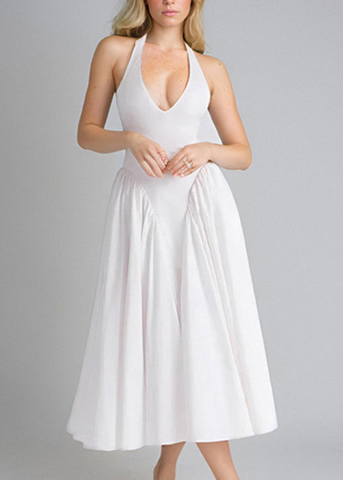 Women's White Dress with Halter Neck | Formal