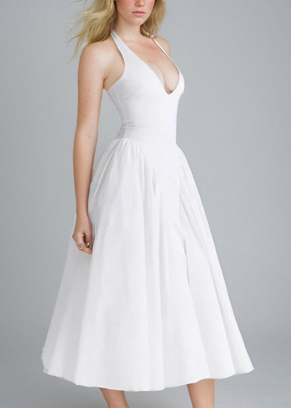 Women's White Dress with Halter Neck | Formal