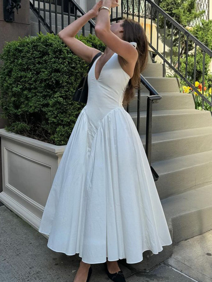 Women's White Dress with Halter Neck | Formal