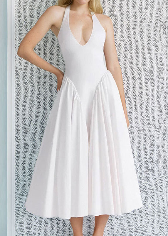 Women's White Dress with Halter Neck | Formal