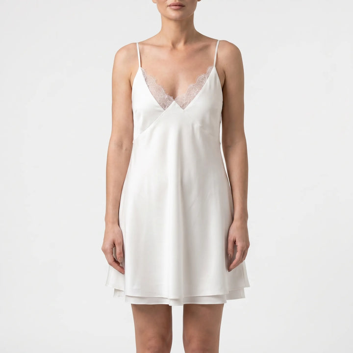 Women's White Mini Dress V-Neck Cami | Slip