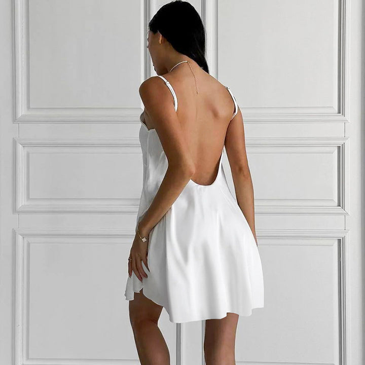 Women's White Mini Dress V-Neck Cami | Slip