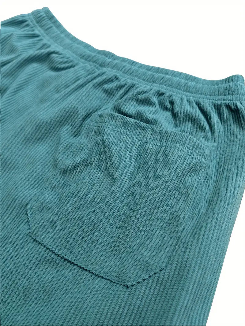 Women's Wide Leg Corduroy Pants with Pockets | Baggy