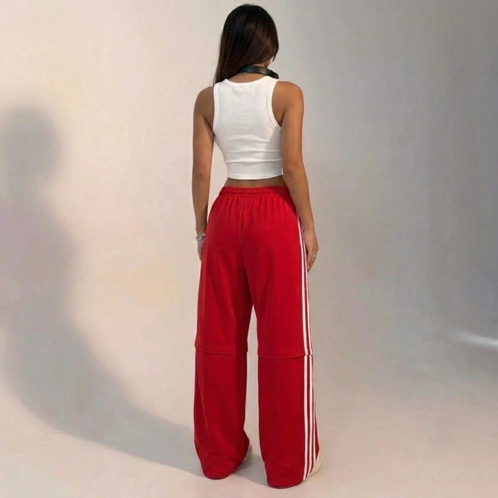 Women's Wide Leg Trackpants with Drawstring | Baggy