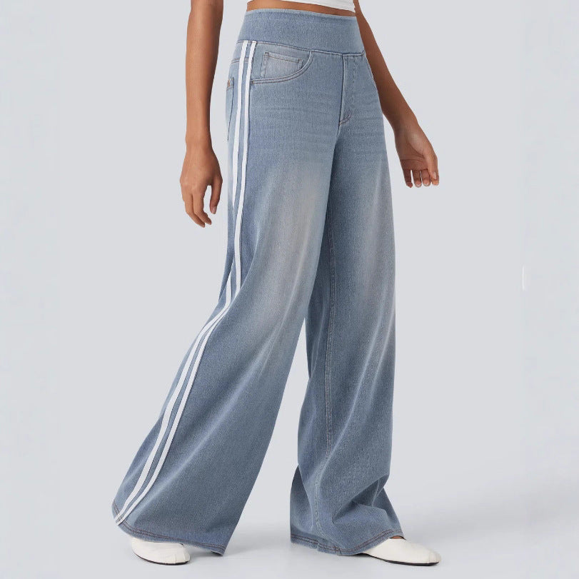 Women's Wide Leg Trackpants with High Waist | Baggy