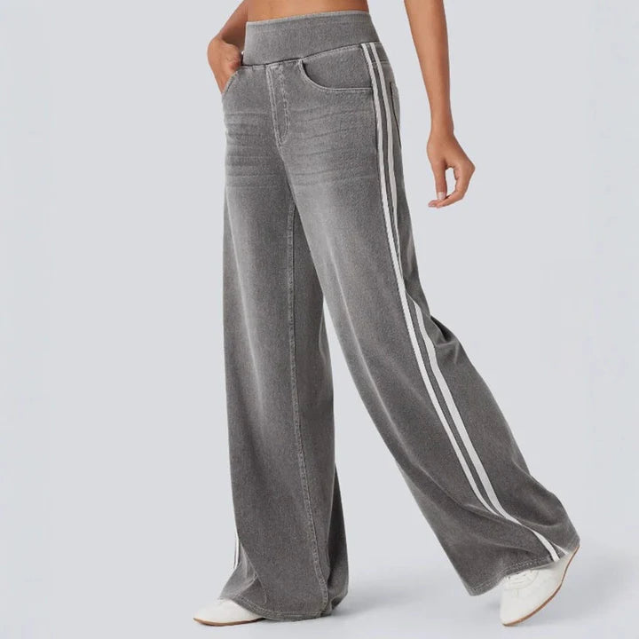 Women's Wide Leg Trackpants with High Waist | Baggy