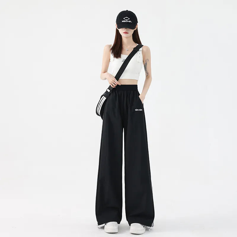 Women's Wide Leg Trackpants with Side Stripe | Casual