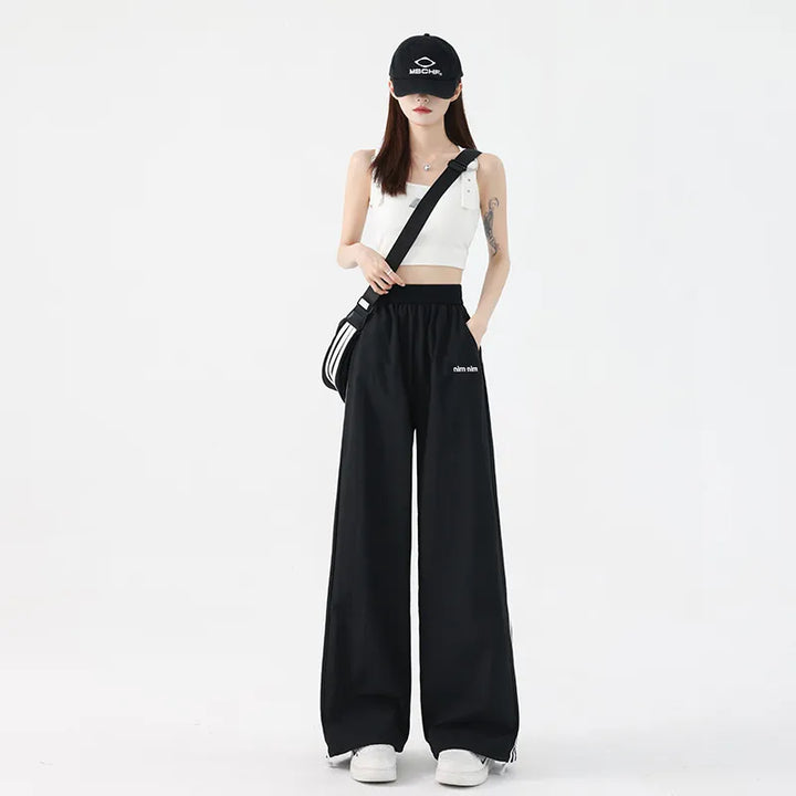 Women's Wide Leg Trackpants with Side Stripe | Casual