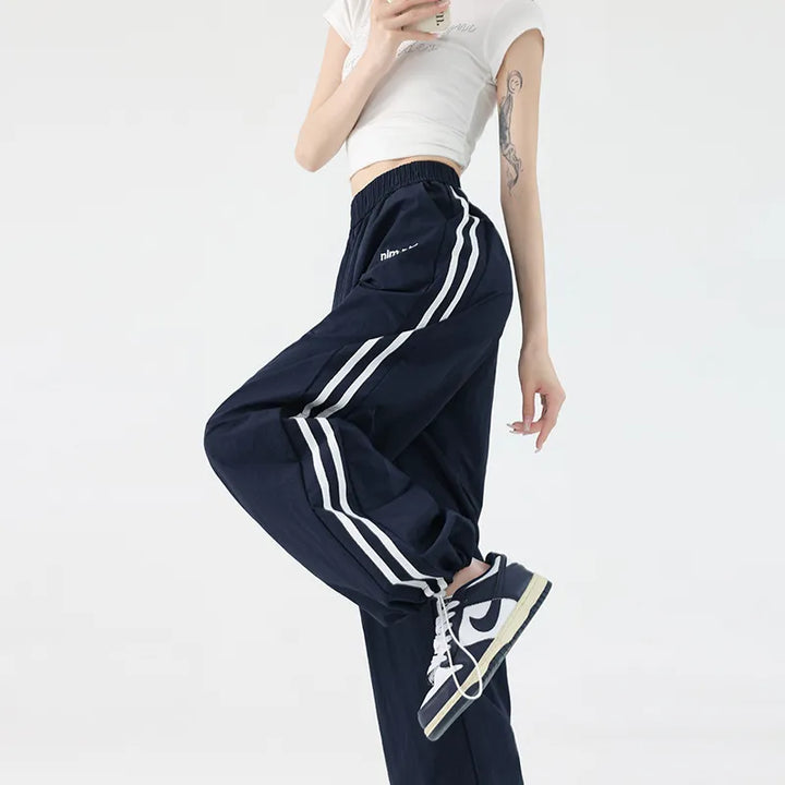 Women's Wide Leg Trackpants with Side Stripe | Casual