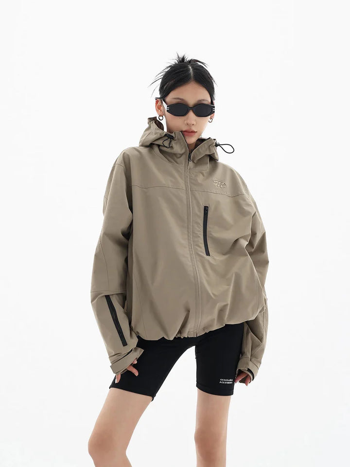 Women's Windbreaker Jacket Hooded Zip | Outdoor