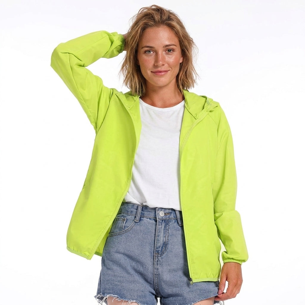 Women's Windbreaker with Hood & Pockets | Elastic Cuffs