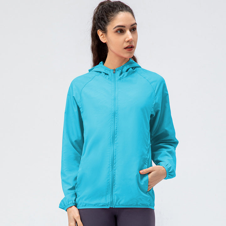 Women's Windbreaker with Hood & Pockets | Zip-Up