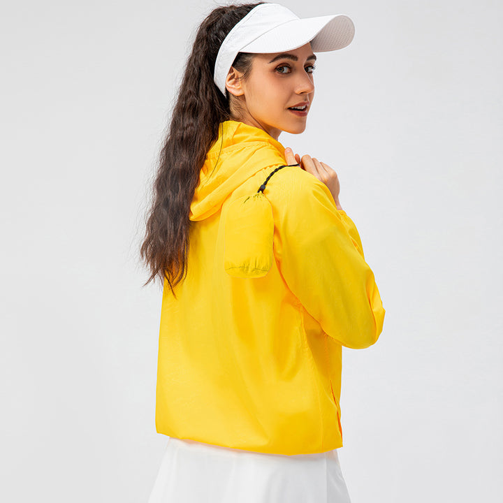 Women's Windbreaker with Hood & Pockets | Zip-Up
