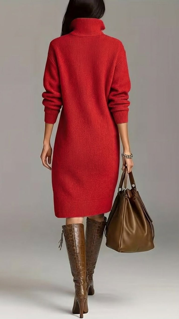 Women's Winter Dress Knit Midi Turtleneck | Casual