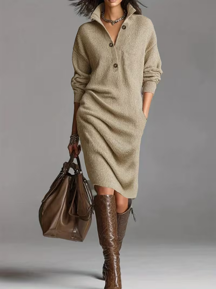 Women's Winter Dress Knit Midi Turtleneck | Casual