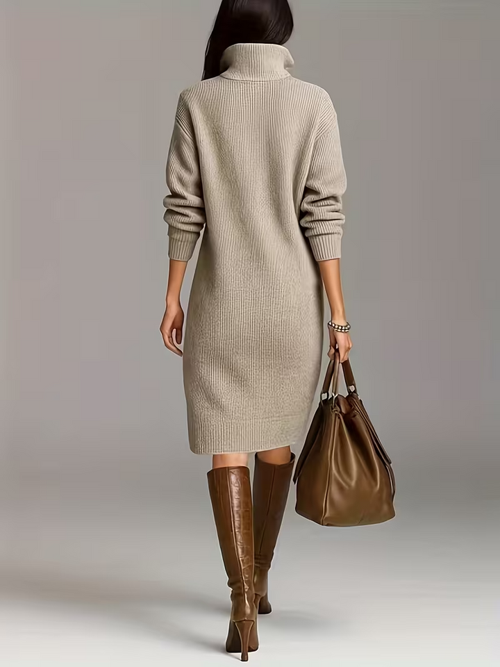 Women's Winter Dress Knit Midi Turtleneck | Casual