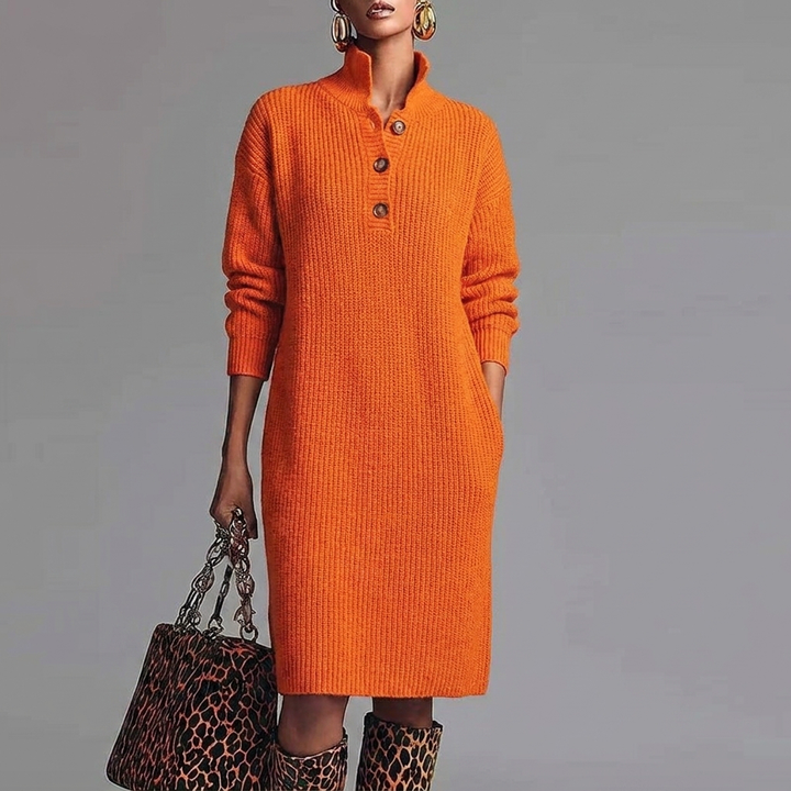 Women's Winter Dress Midi Turtleneck | Casual