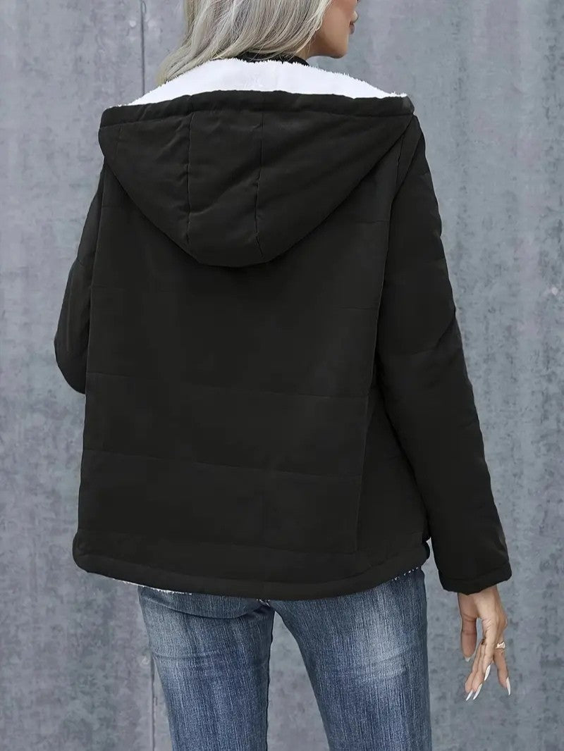 Women's Winter Jacket Hooded Zip-Up | Lined