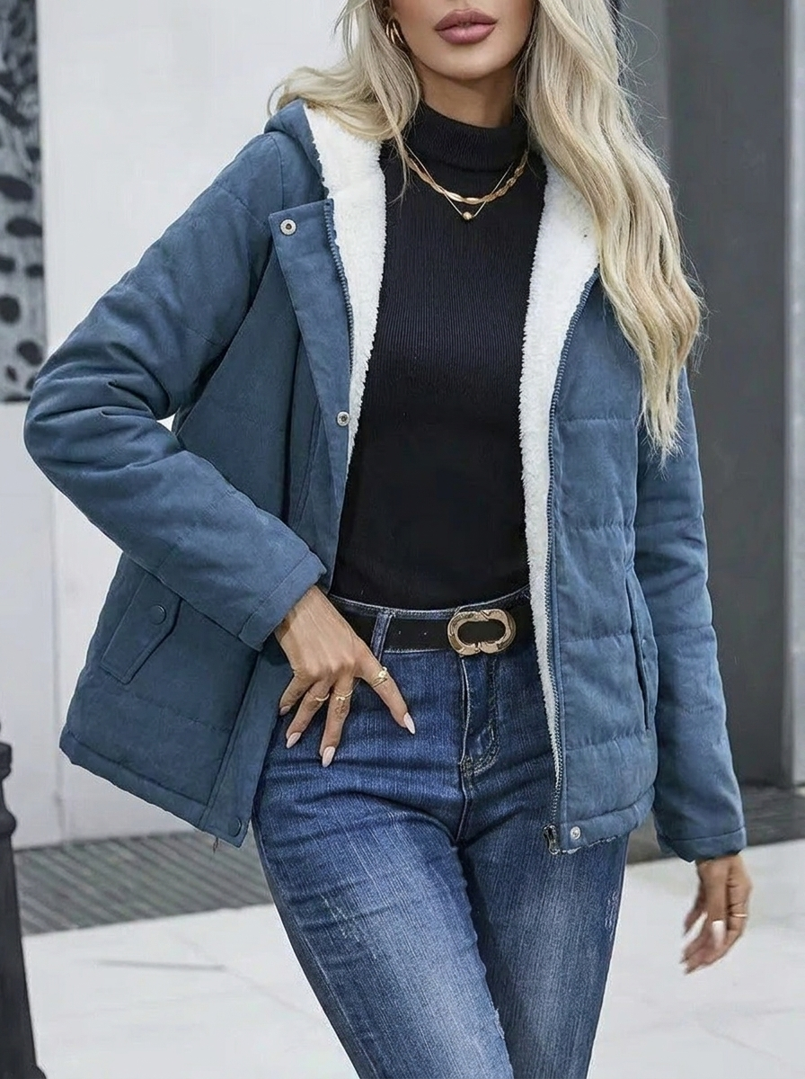 Women's Winter Jacket Hooded Zip-Up | Lined
