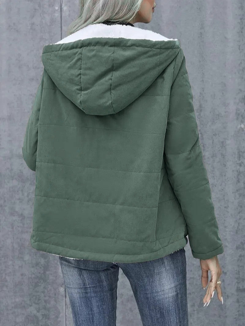 Women's Winter Jacket Hooded Zip-Up | Lined