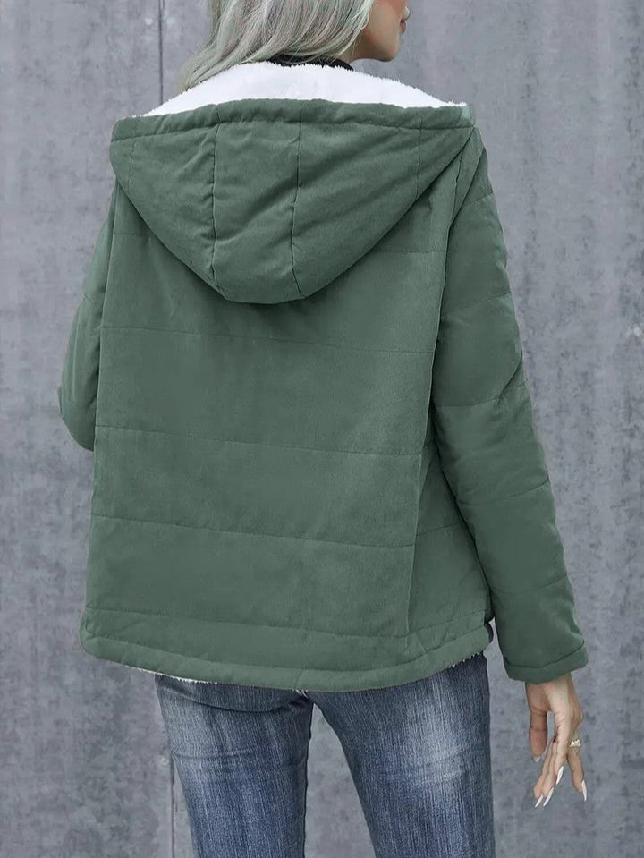 Women's Winter Jacket Hooded Zip-Up | Lined