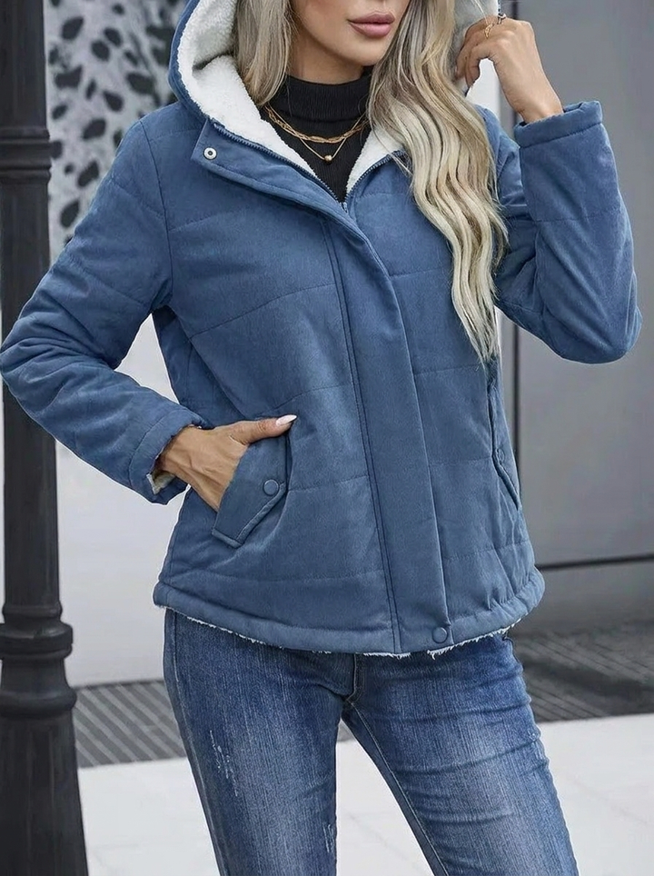 Women's Winter Jacket Hooded Zip-Up | Lined