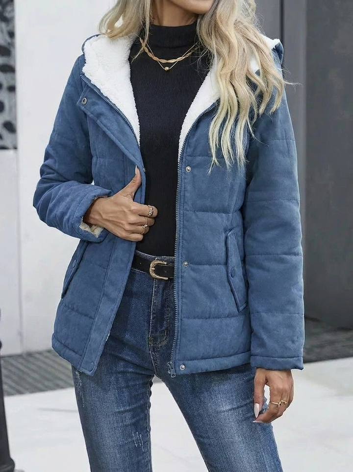 Women's Winter Jacket Hooded Zip-Up | Lined