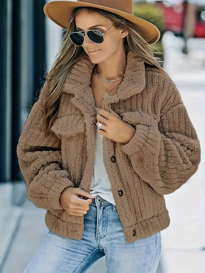 Women's Winter Jacket with Collar | Button Up