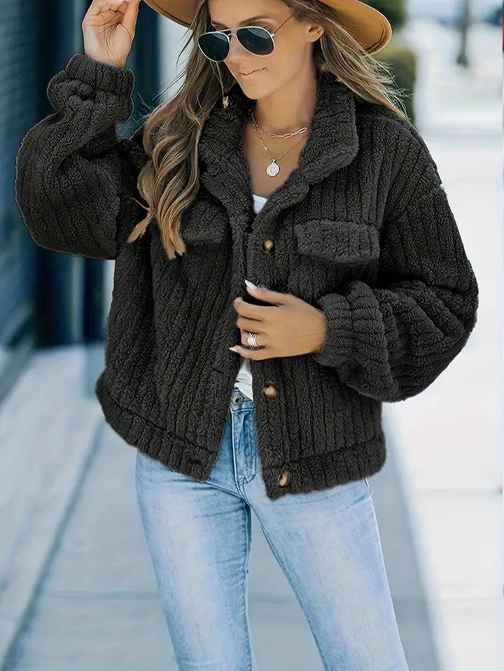Women's Winter Jacket with Collar | Button Up