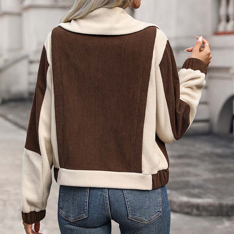 Women's Winter Jacket with Pockets | Two Tone Zip