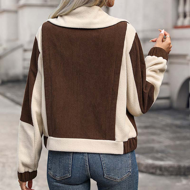 Women's Winter Jacket with Pockets | Two Tone Zip