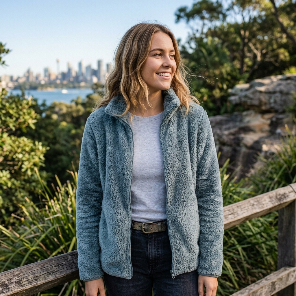 Women's Winter Jacket with Stand Collar & Zip Up | Fluffy