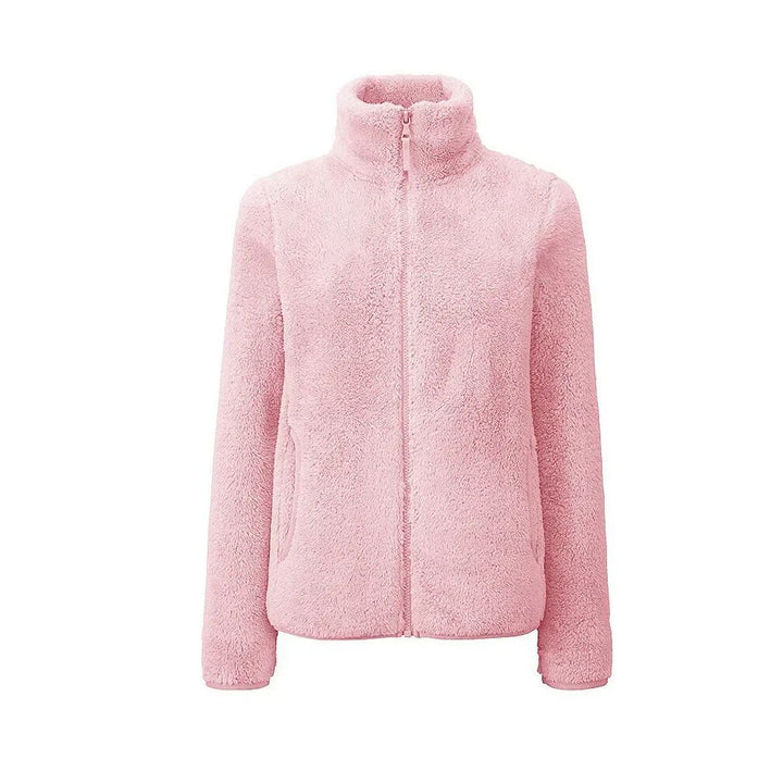 Women's Winter Jacket with Stand Collar & Zip Up | Fluffy