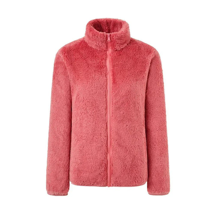 Women's Winter Jacket with Stand Collar & Zip Up | Fluffy