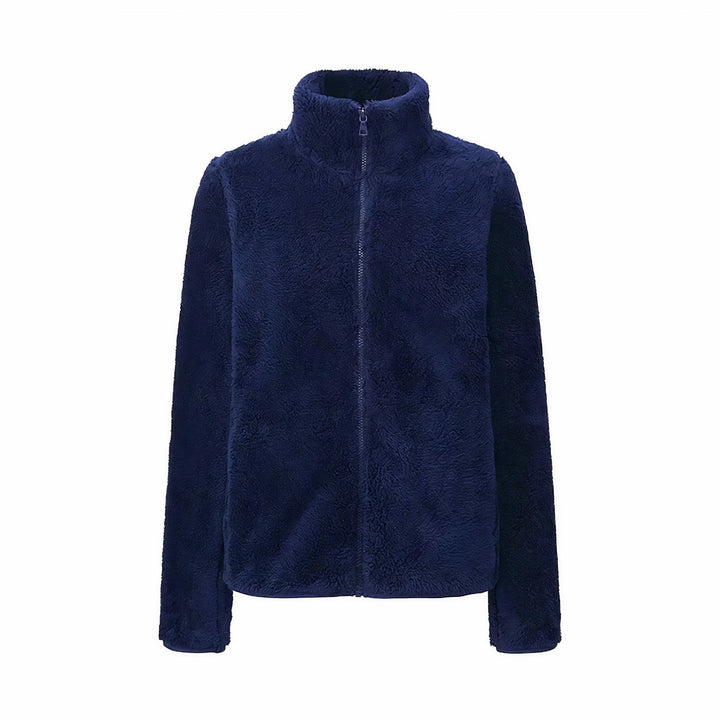 Women's Winter Jacket with Stand Collar & Zip Up | Fluffy