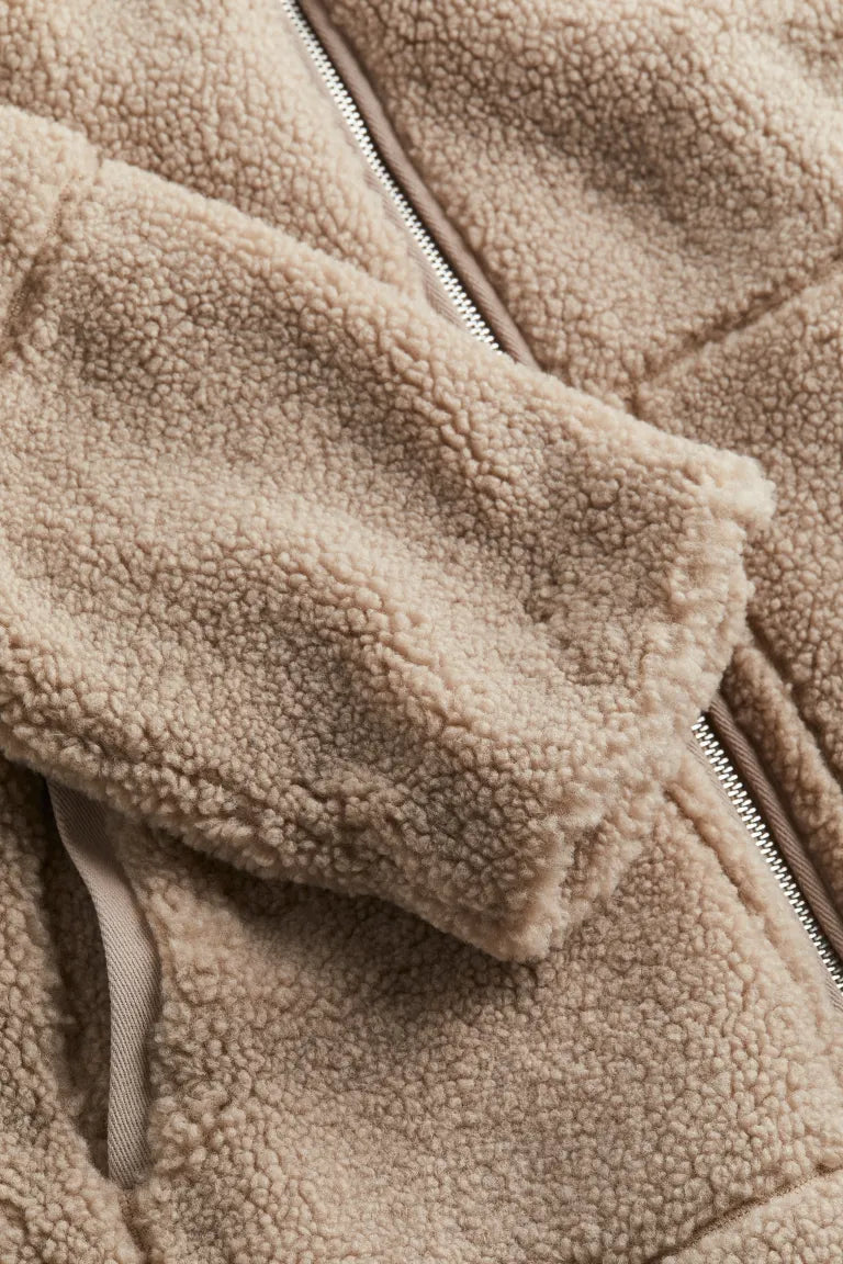 Women's Winter Jacket with Zip Front & Pockets | Fluffy