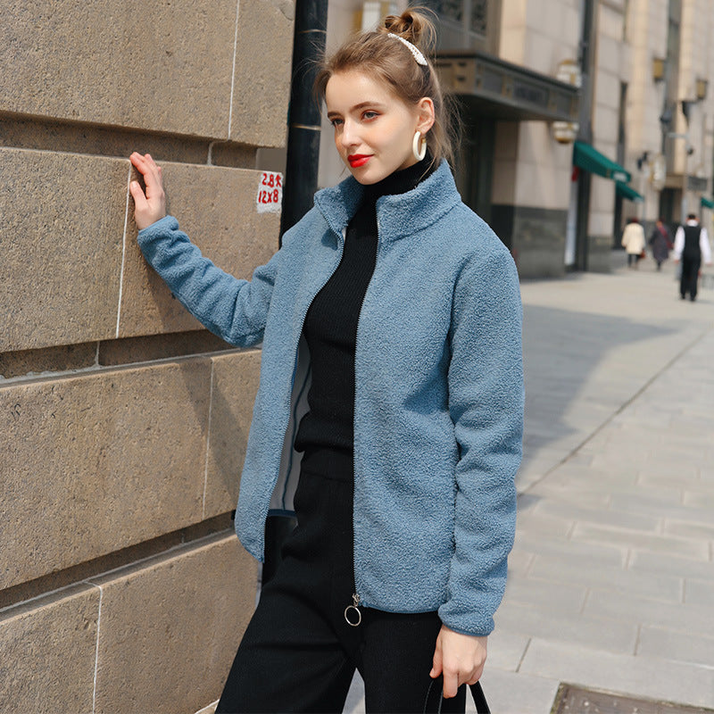 Women's Winter Jacket with Zip Front | Stand Collar
