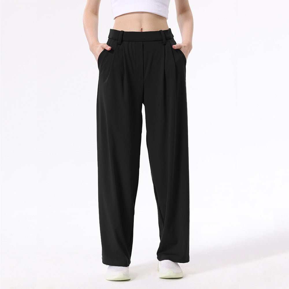 Women's Work Pants Pleated & High-Waisted | Wide Leg