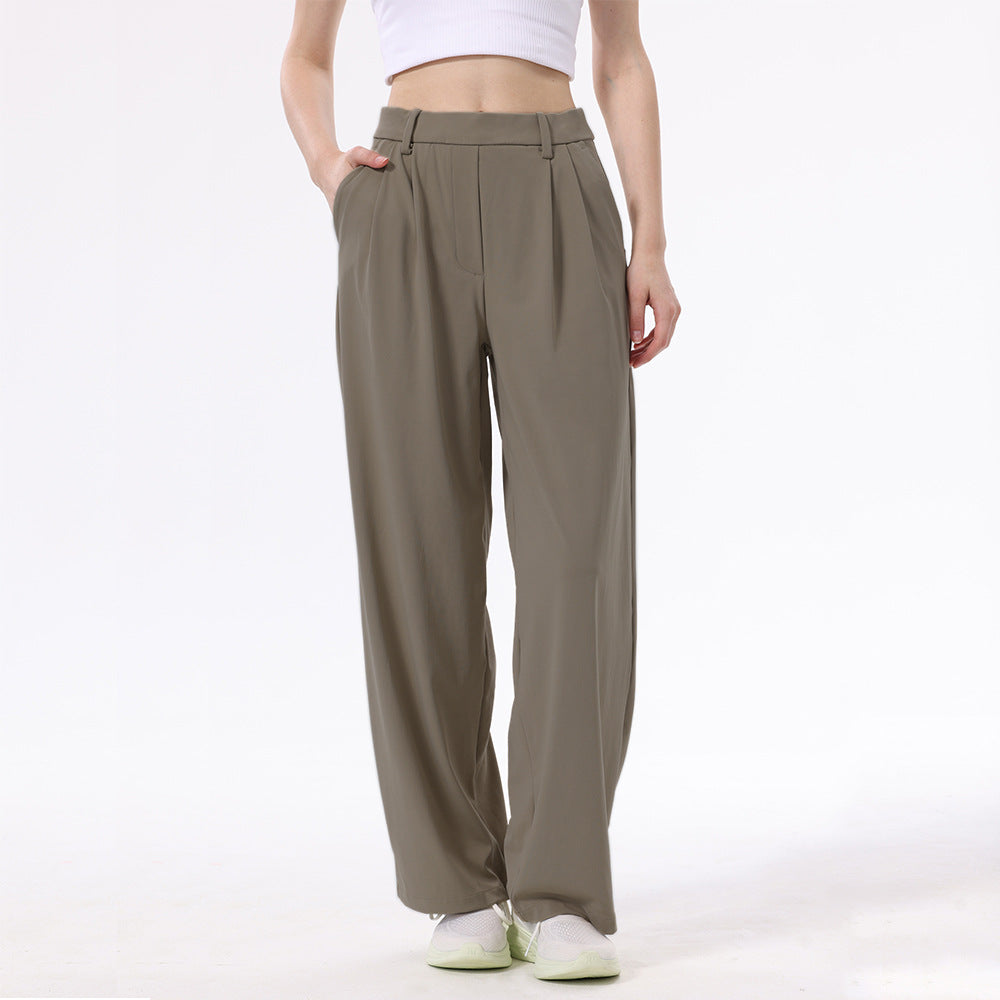 Women's Work Pants Pleated & High-Waisted | Wide Leg