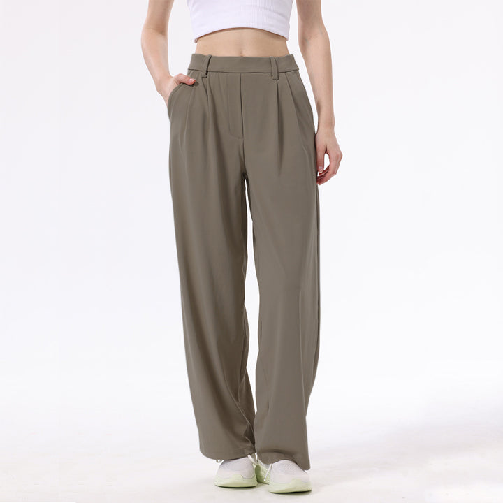 Women's Work Pants Pleated & High-Waisted | Wide Leg