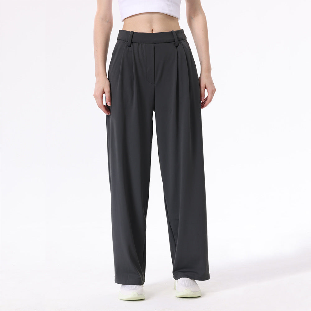 Women's Work Pants Pleated & High-Waisted | Wide Leg