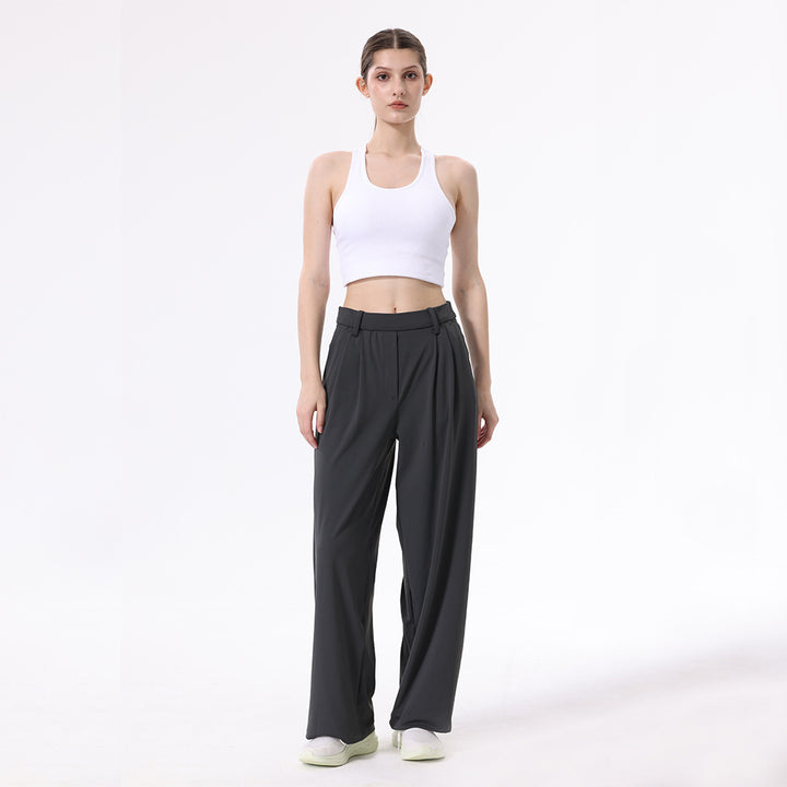 Women's Work Pants Pleated & High-Waisted | Wide Leg