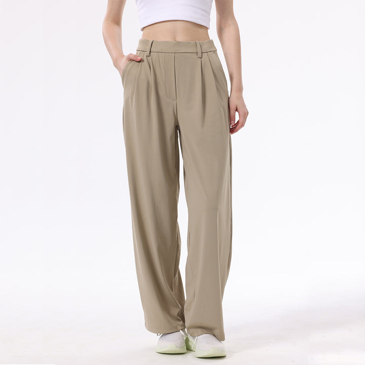 Women's Work Pants Pleated & High-Waisted | Wide Leg