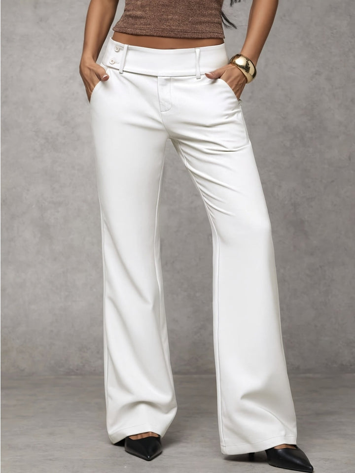 Women's Work Pants with Button Waist | Loose