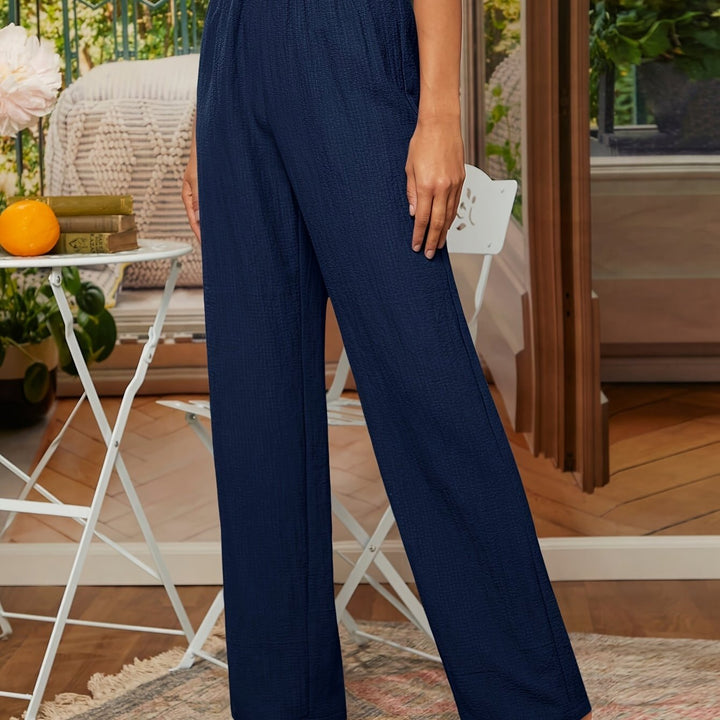 Women’s Work Pants with Wide Leg & Elastic Waist | Relaxed