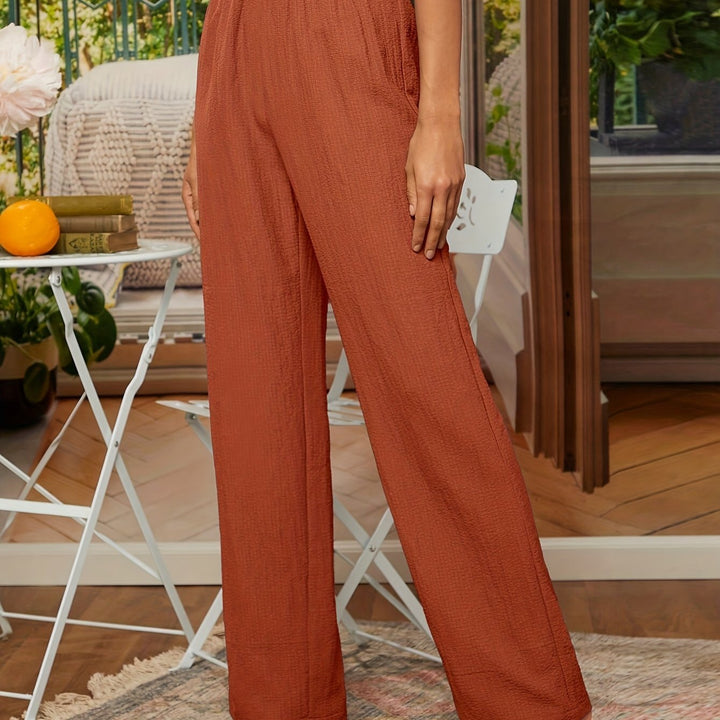 Women’s Work Pants with Wide Leg & Elastic Waist | Relaxed