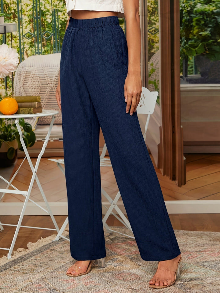 Women’s Work Pants with Wide Leg & Elastic Waist | Relaxed