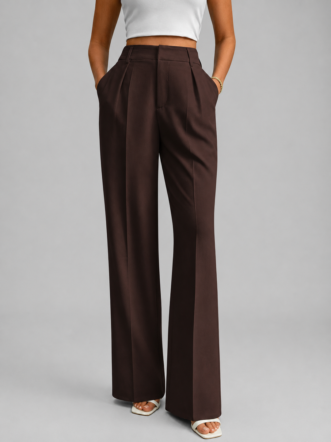 Women’s Work Pants with Wide Leg & High Waist | Office
