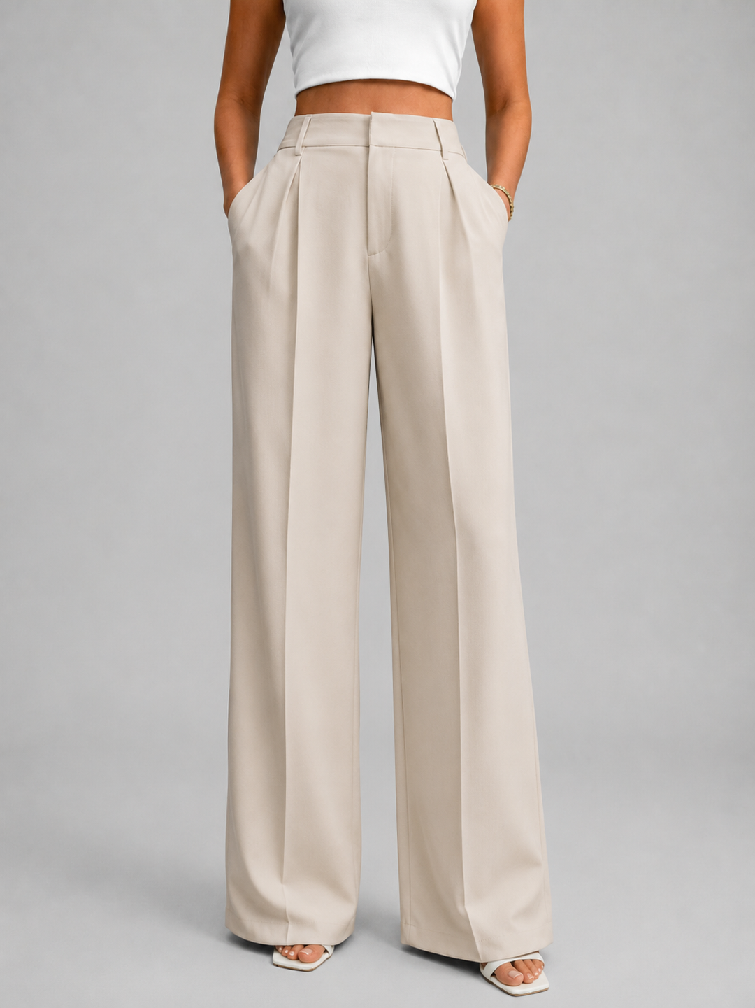 Women’s Work Pants with Wide Leg & High Waist | Office